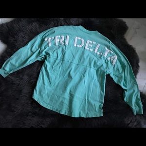 Tri Delta sorority spirit jersey long sleeve tee